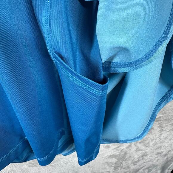 ID Ideology NEW Womens Skort Plus 2X Flouncy Tiered Blue Dye Pull On Stretch - Picture 4 of 11